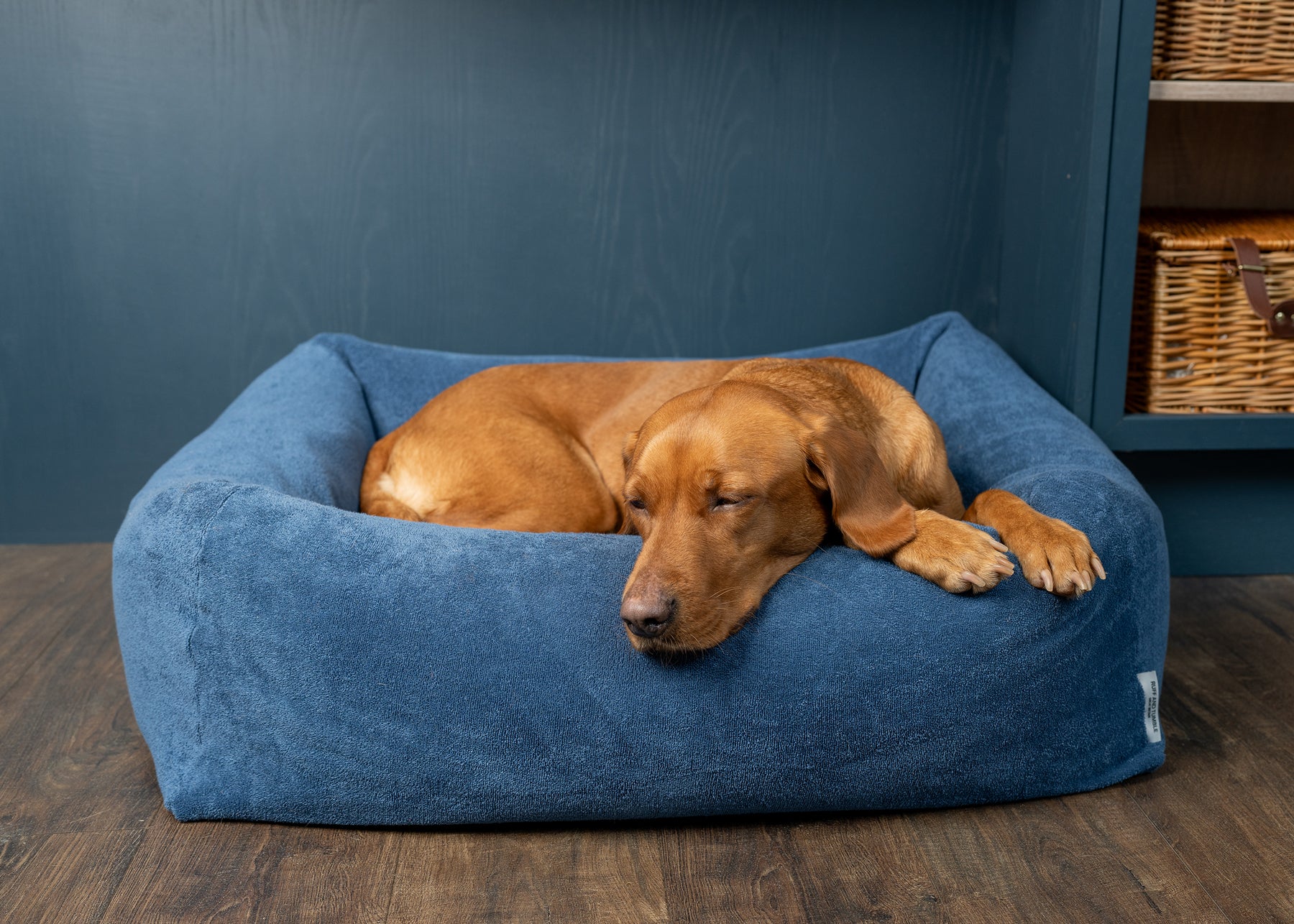 Burnham Bolster Towelling Bed Cover - Denim