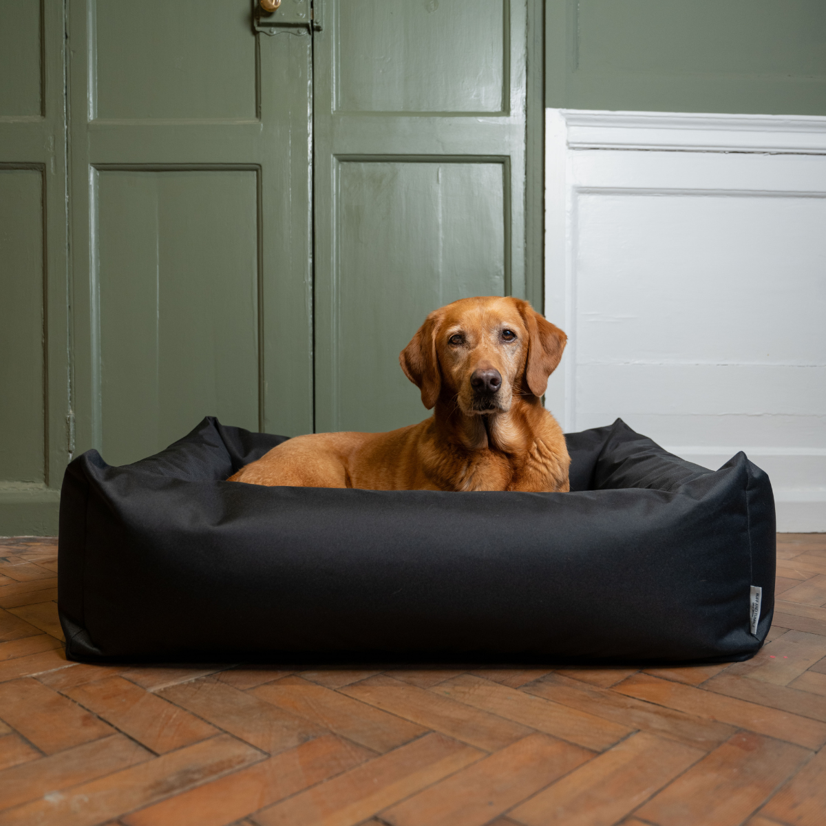 Waterproof Burnham Bolster Dog Bed - Black