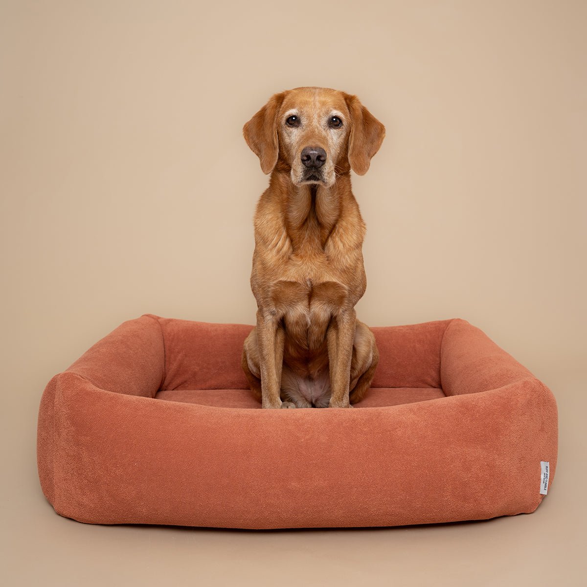 Burnham Bolster Towelling Bed Cover - Terracotta - Ruff and Tumble