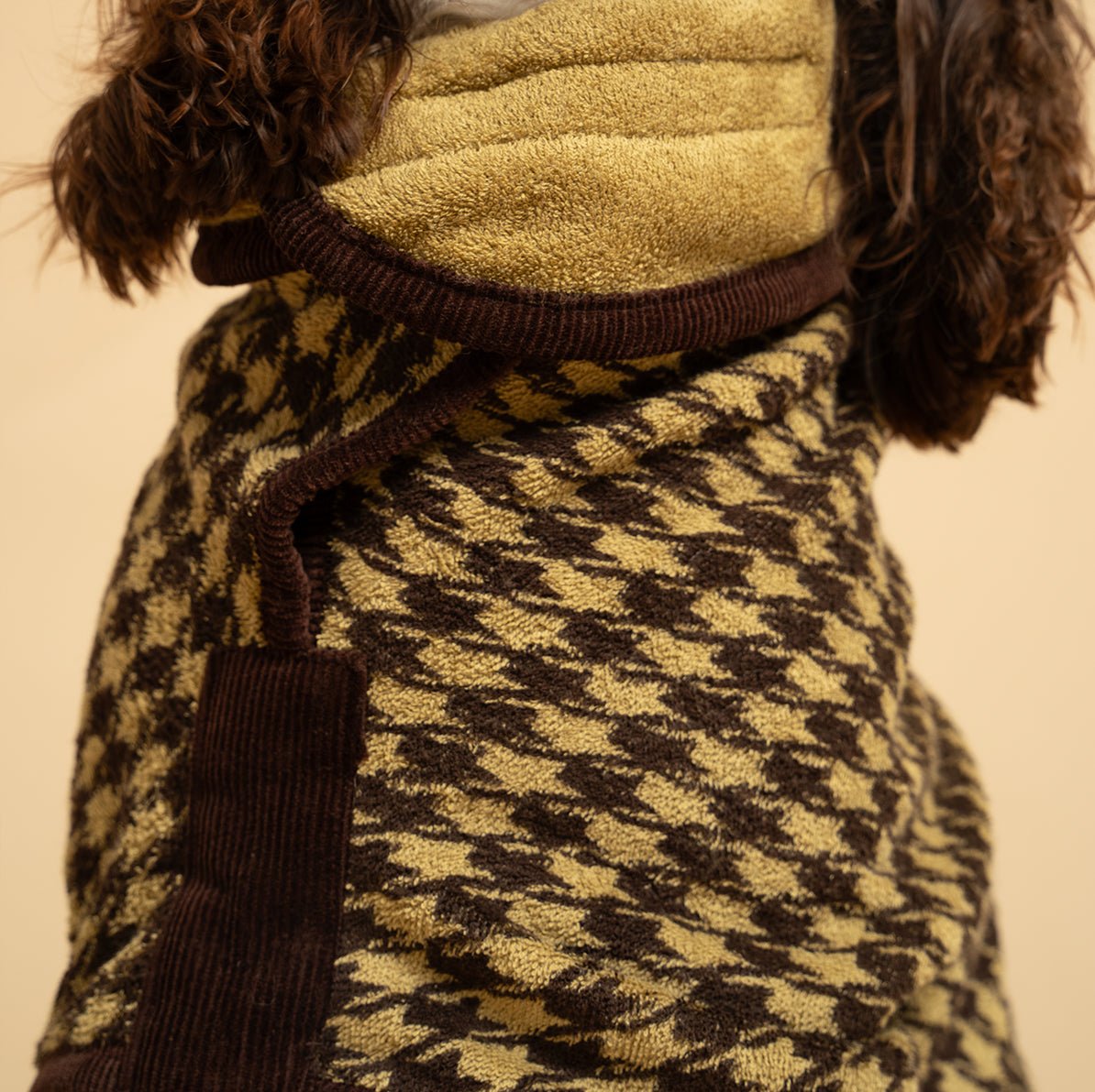 Houndstooth Dog Drying Coat - Ruff and Tumble