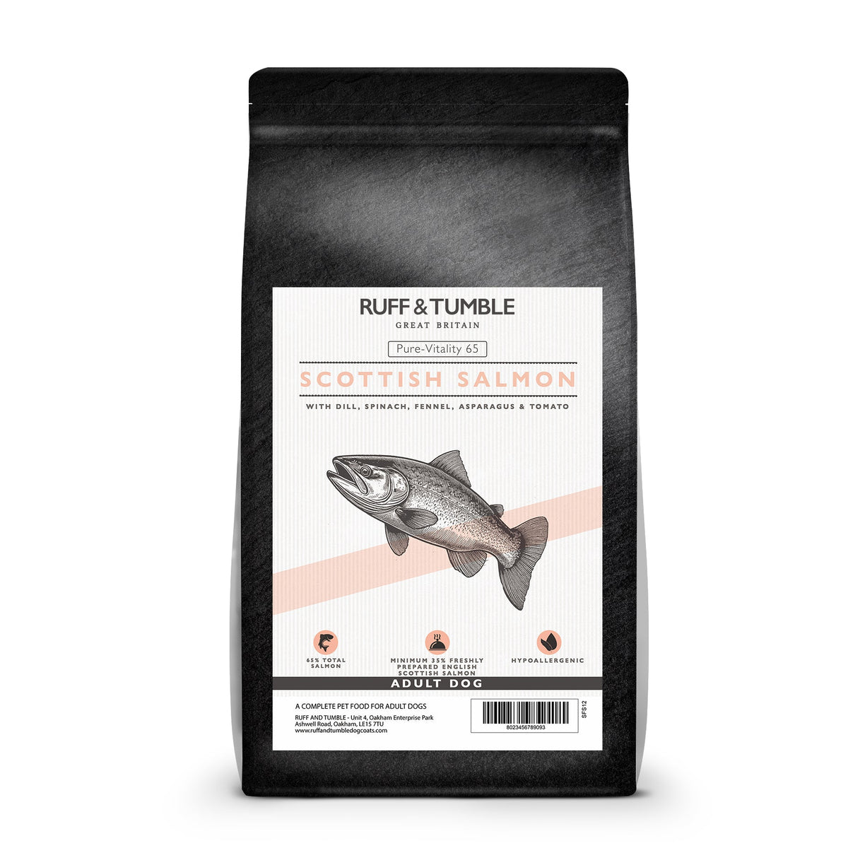 Pure-Vitality 65 Dog Food - Salmon & Superfoods - Senior Ruff and Tumble