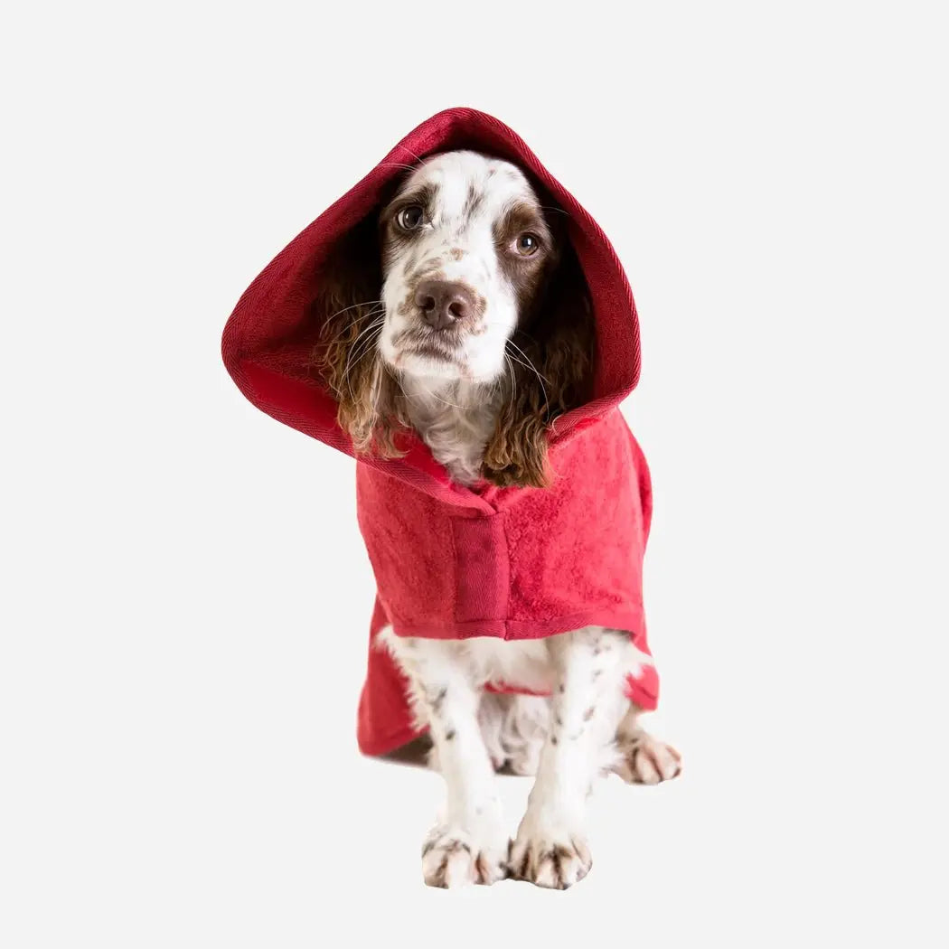 Classic Dog Drying Coat - Brick Red - Ruff and Tumble