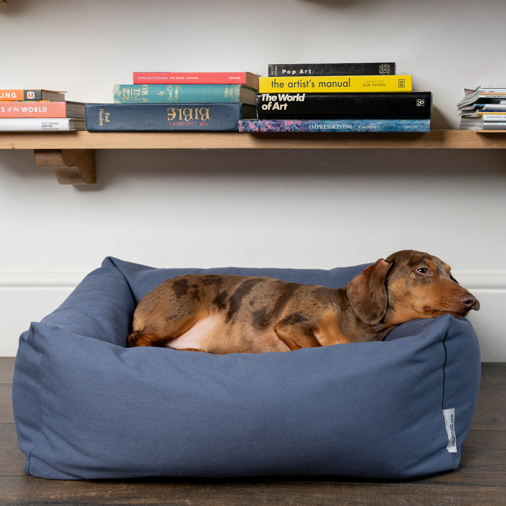 Burnham Bolster Dog Bed Denim