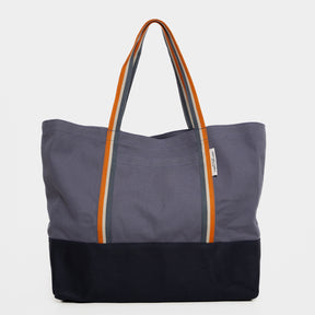Luxury Cotton Canvas Tote Bag - Navy and Navy Ruff and Tumble 