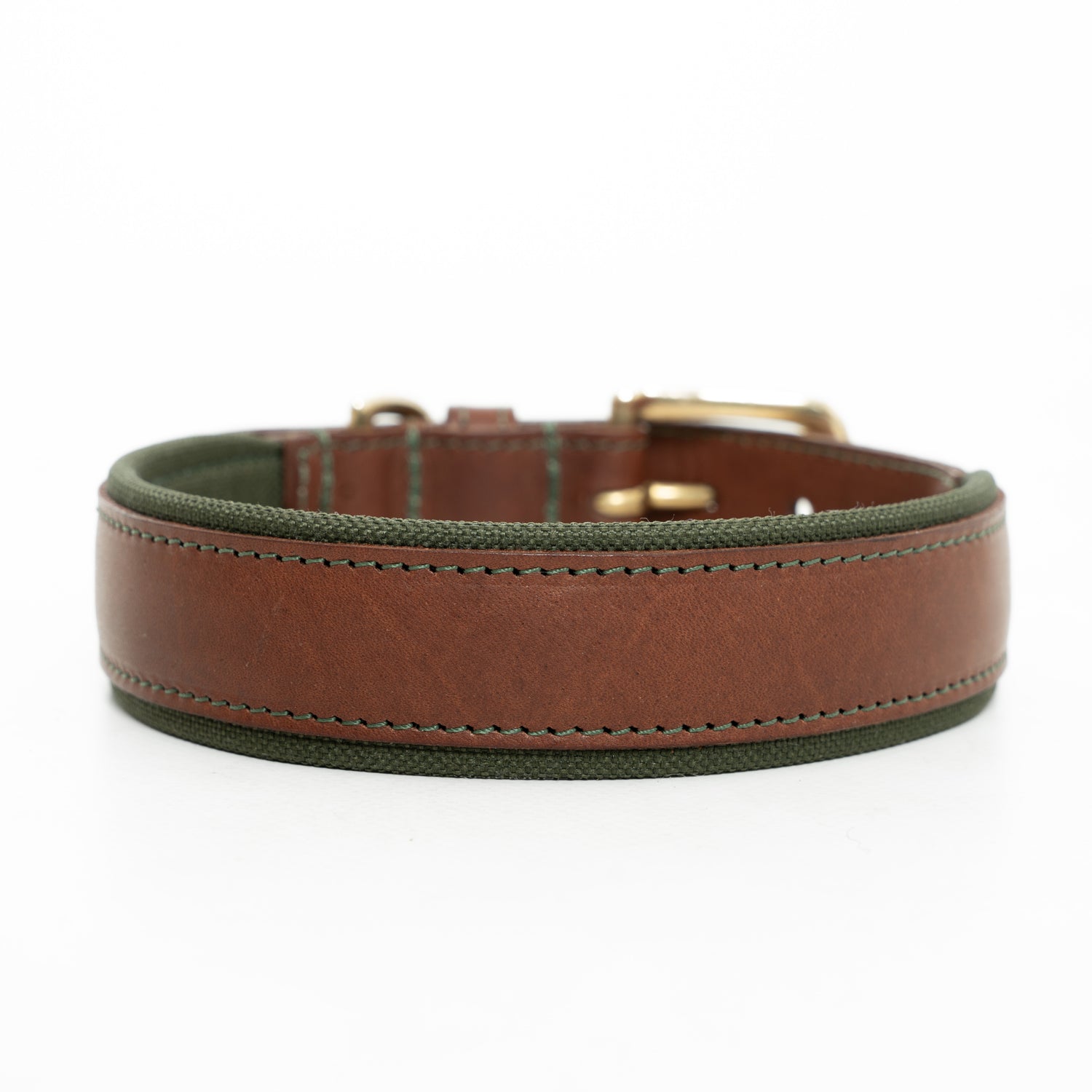 Morston Padded Leather Collar - Olive