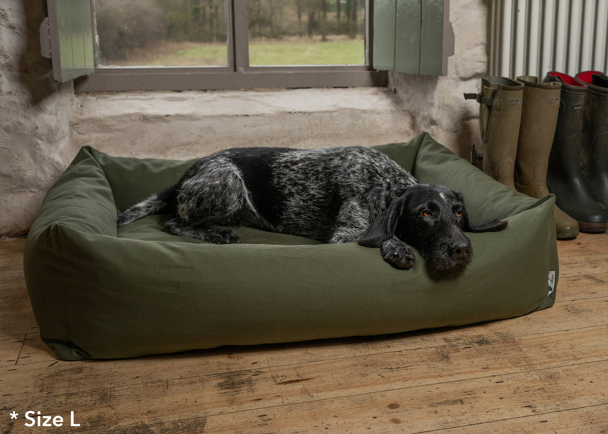 Burnham Bolster Dog Bed - Olive