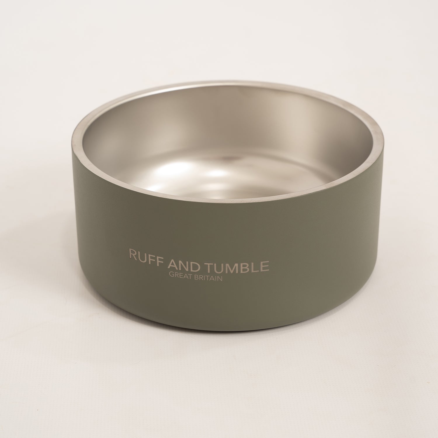 Double-walled Stainless Steel Dog Bowl - Sage Ruff and Tumble 
