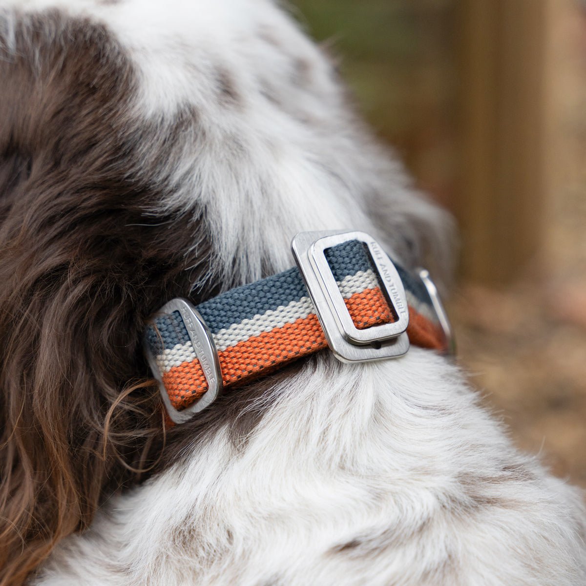 All - Terrain Canvas Collar - Navy / Amber - Ruff and Tumble