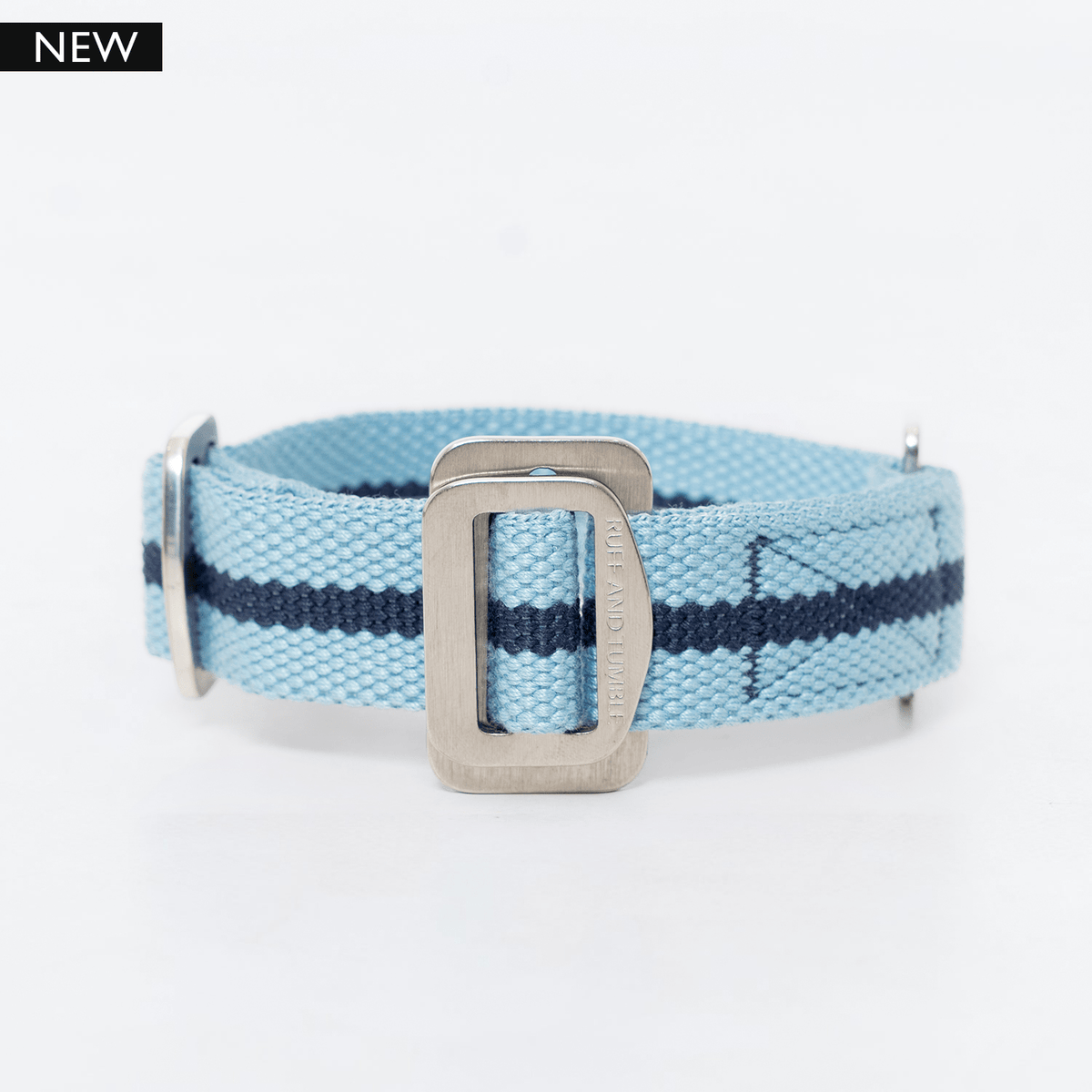 All-Terrain Canvas Collar - Sky Blue / Navy - Ruff and Tumble