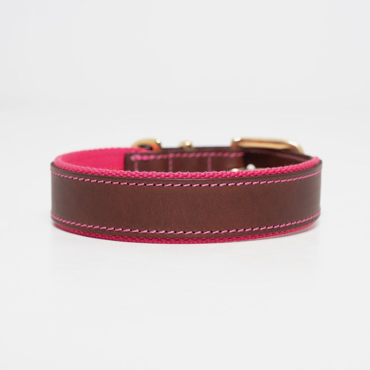 Blakeney Canvas Leather Collar - Fuchsia - Ruff and Tumble