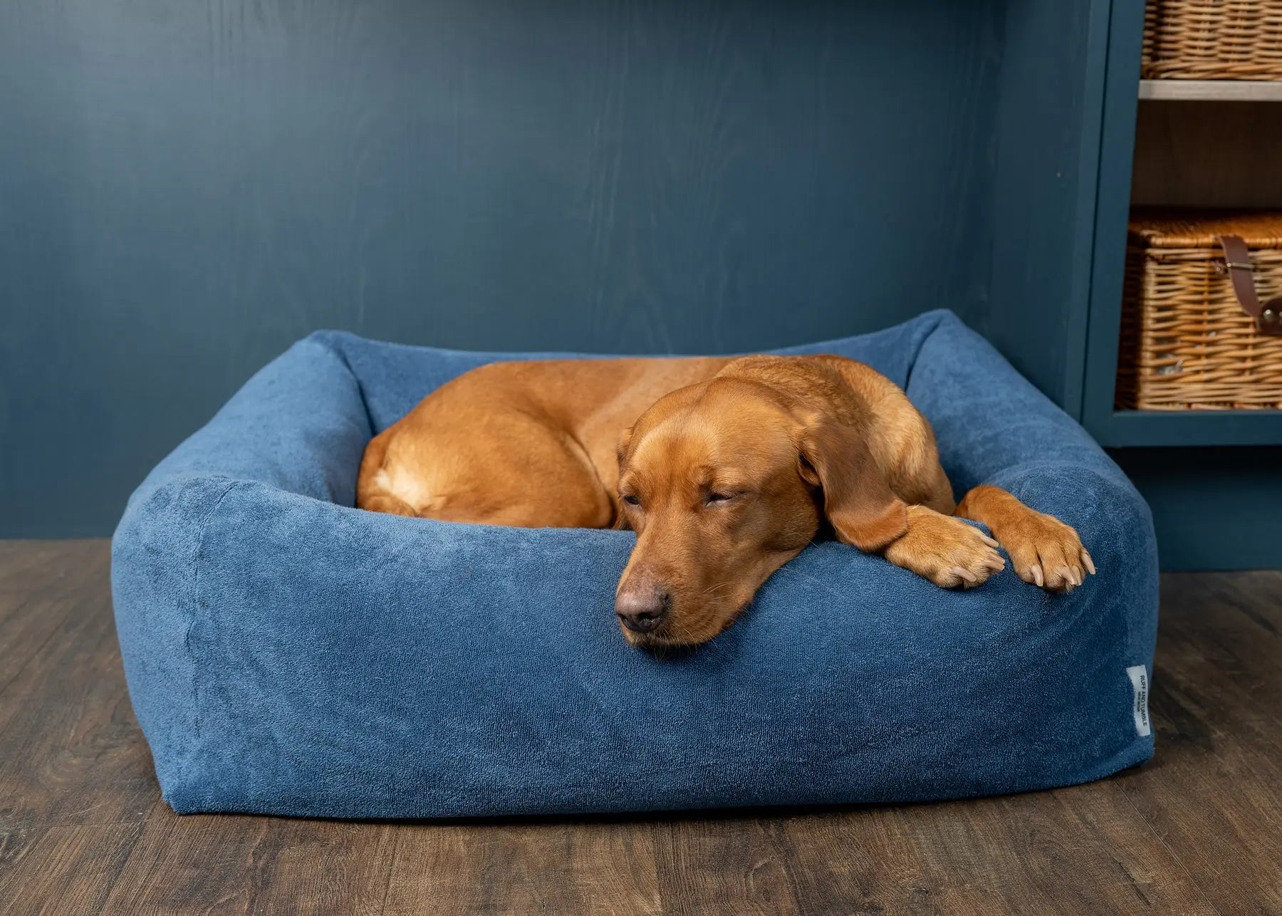 Burnham Bolster Towelling Bed Cover - Denim - Ruff and Tumble