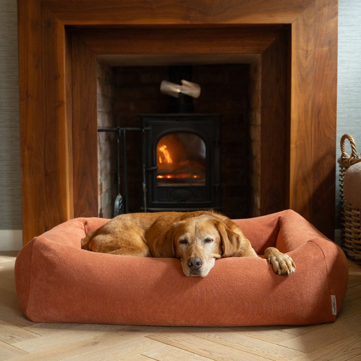 Burnham Bolster Towelling Bed Cover - Terracotta - Ruff and Tumble