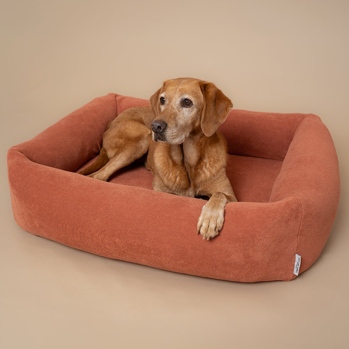 Burnham Bolster Towelling Bed Cover - Terracotta - Ruff and Tumble
