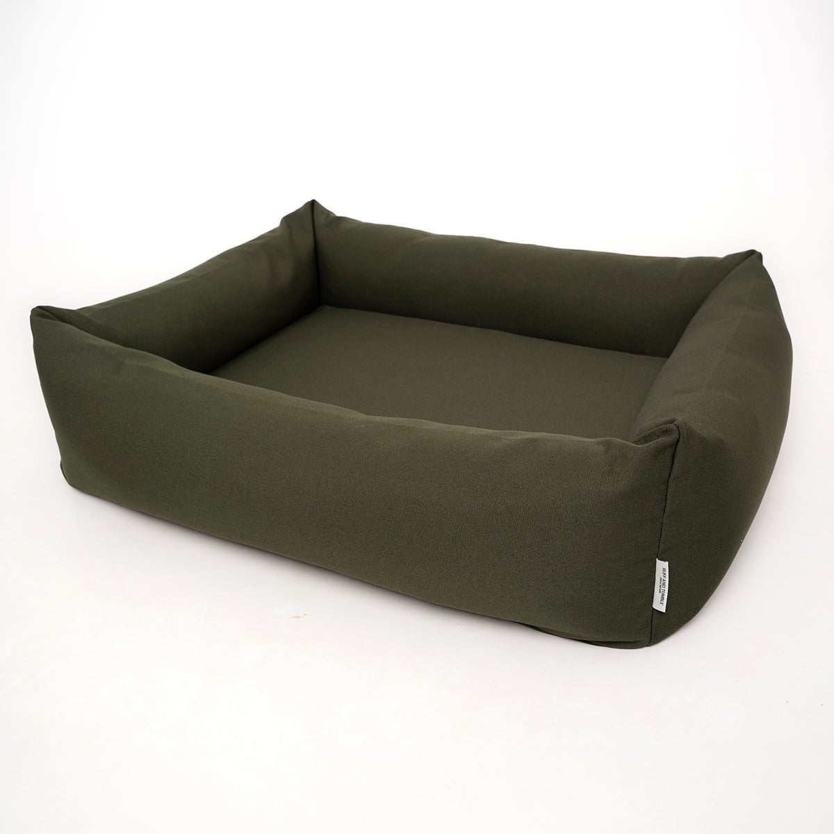 Canvas Burnham Bolster Dog Bed - Olive - Ruff and Tumble
