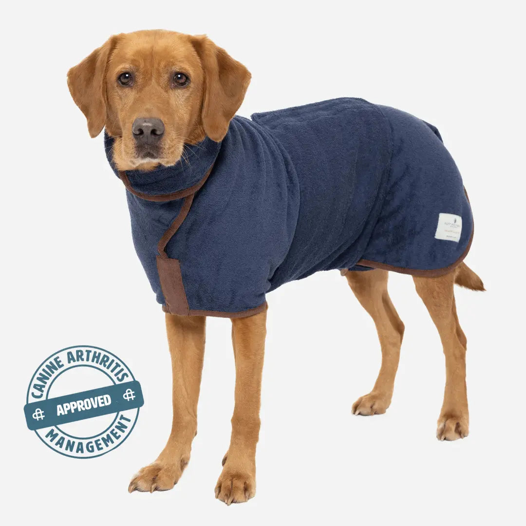 Country Dog Drying Coat - French Navy - Ruff and Tumble