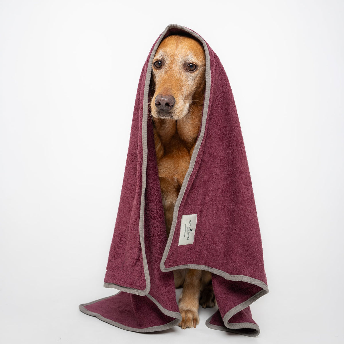 Dog Drying Towel - Burgundy - Ruff and Tumble