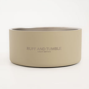 Double-walled Stainless Steel Dog Bowl - Stone - Ruff and Tumble