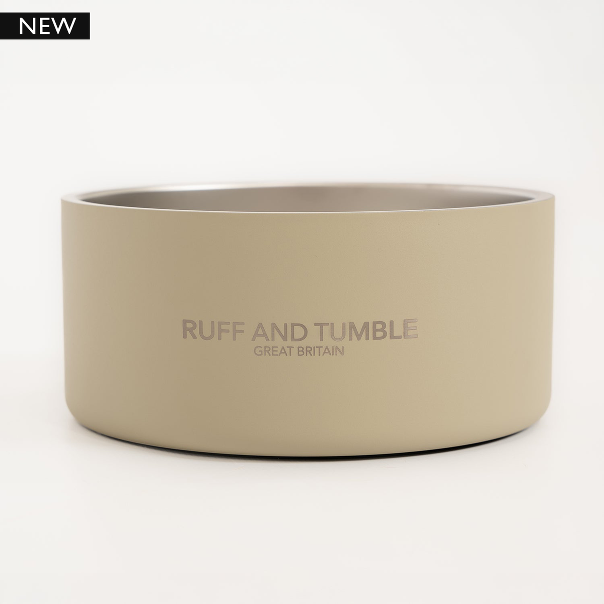 Double-walled Stainless Steel Dog Bowl - Stone - Ruff and Tumble