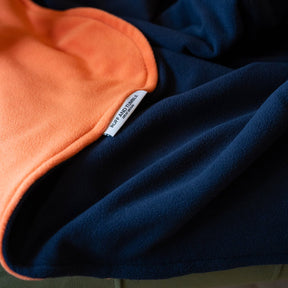 Fleece Dog Blanket - Burnt Orange & Navy - Ruff and Tumble