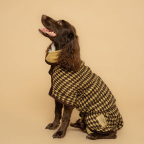 Houndstooth Dog Drying Coat - Ruff and Tumble