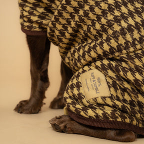 Houndstooth Dog Drying Coat - Ruff and Tumble