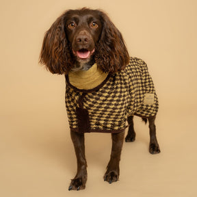 Houndstooth Dog Drying Coat - Ruff and Tumble