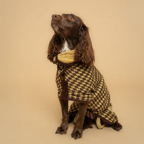 Houndstooth Dog Drying Coat - Ruff and Tumble