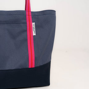 Luxury Cotton Canvas Tote Bag - Navy and Fuchsia - Ruff and Tumble