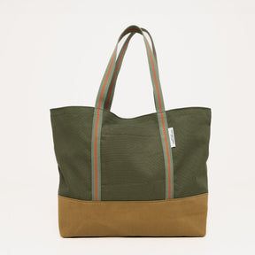 Luxury Cotton Canvas Tote Bag - Olive and Tan - Ruff and Tumble