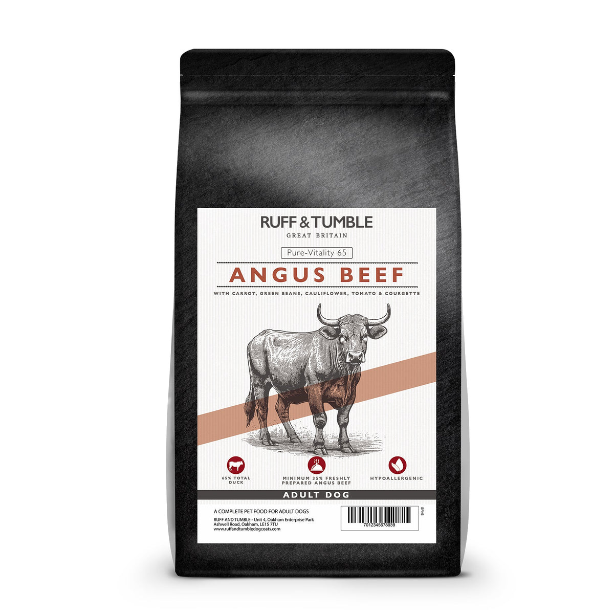 Pure-Vitality 65 Dog Food - Angus Beef & Superfoods - Adult - Ruff and Tumble