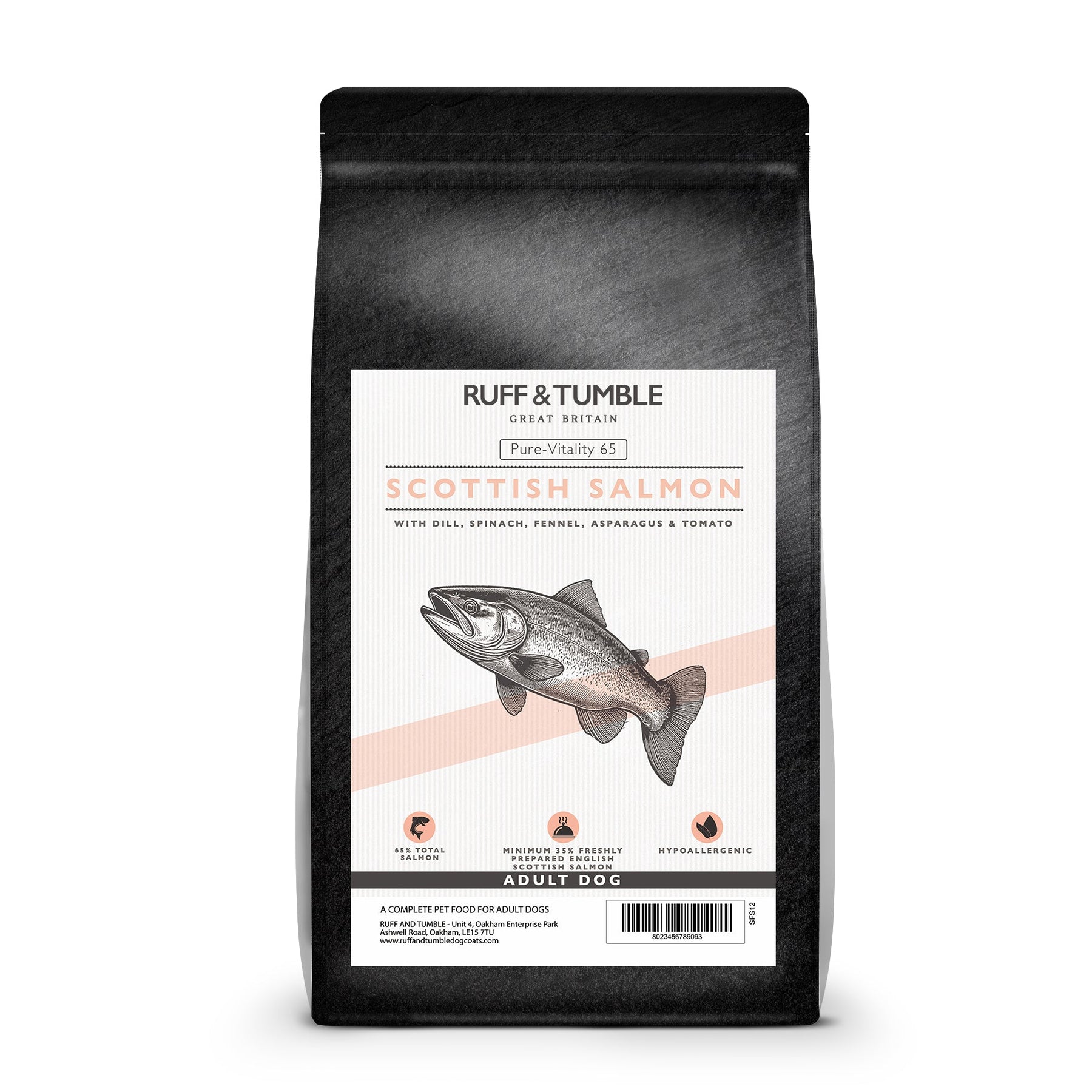 Pure-Vitality 65 Dog Food - Salmon & Superfoods - Senior Ruff and Tumble 