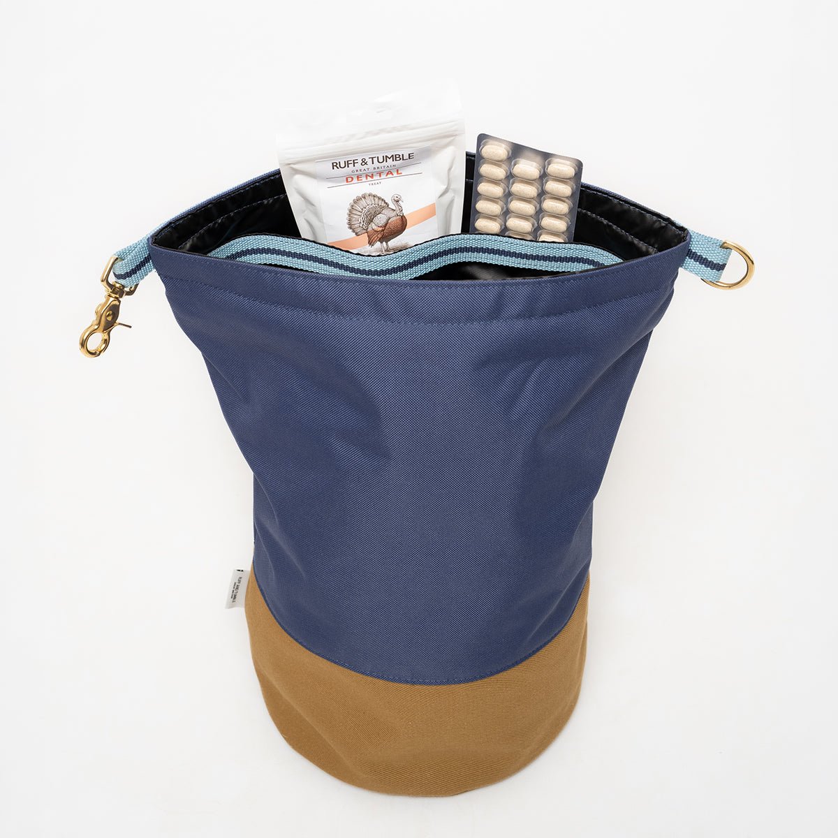 Roll-Top Kibble Travel Bag - Navy - Ruff and Tumble
