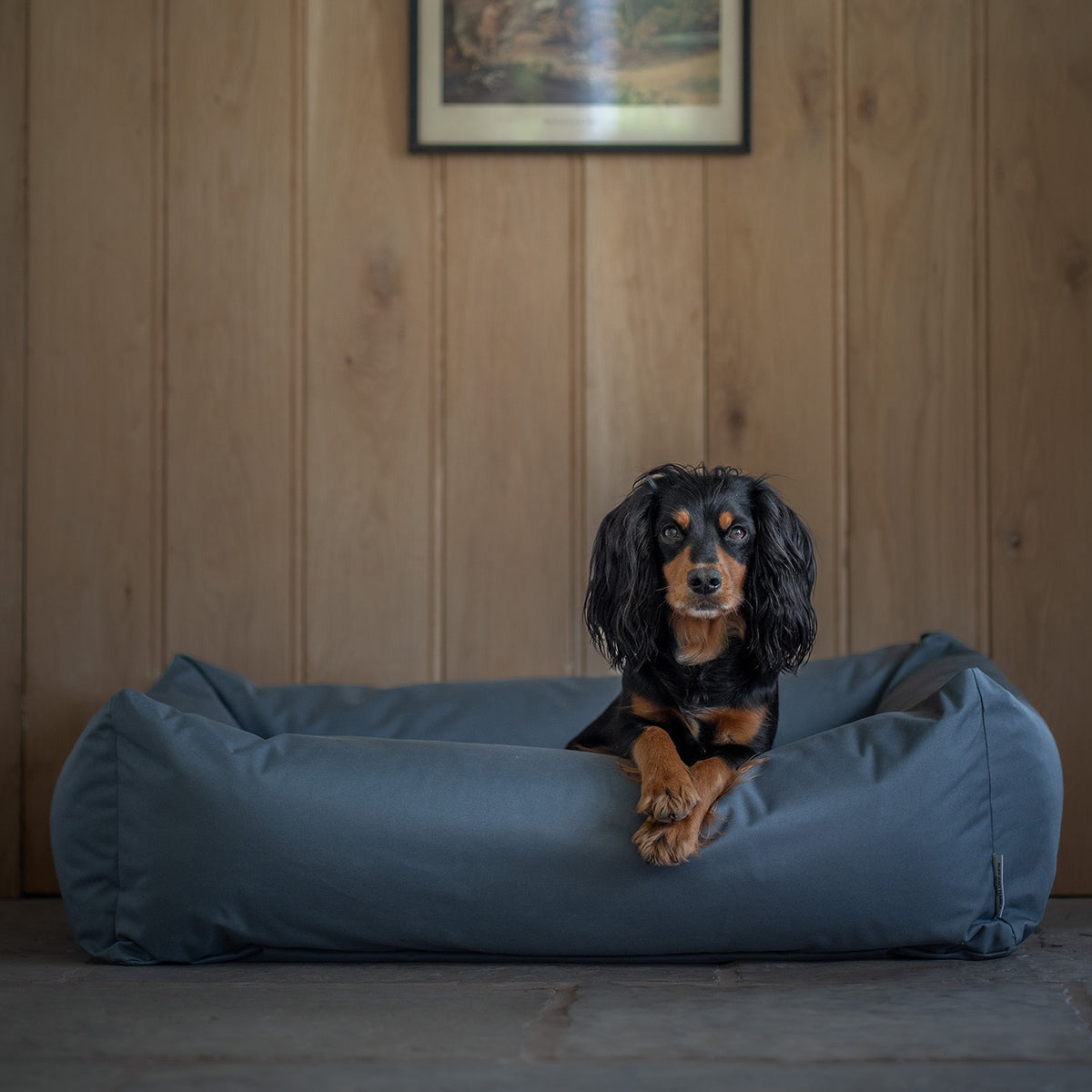 Waterproof Burnham Bolster Dog Bed - Storm