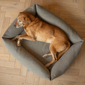Tweed Burnham Bolster Dog Bed - Taupe - Ruff and Tumble