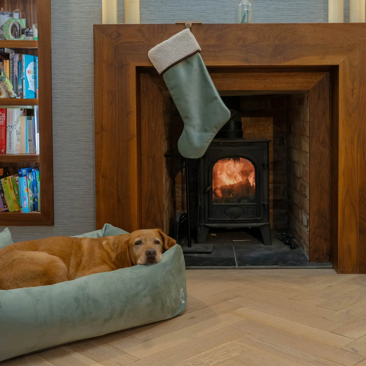 Velvet Christmas Stocking - Pistachio - Ruff and Tumble