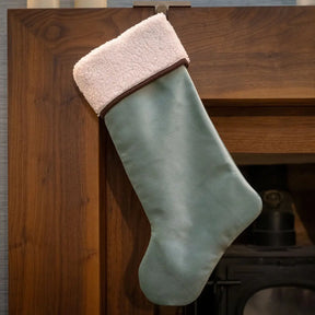 Velvet Christmas Stocking - Pistachio - Ruff and Tumble