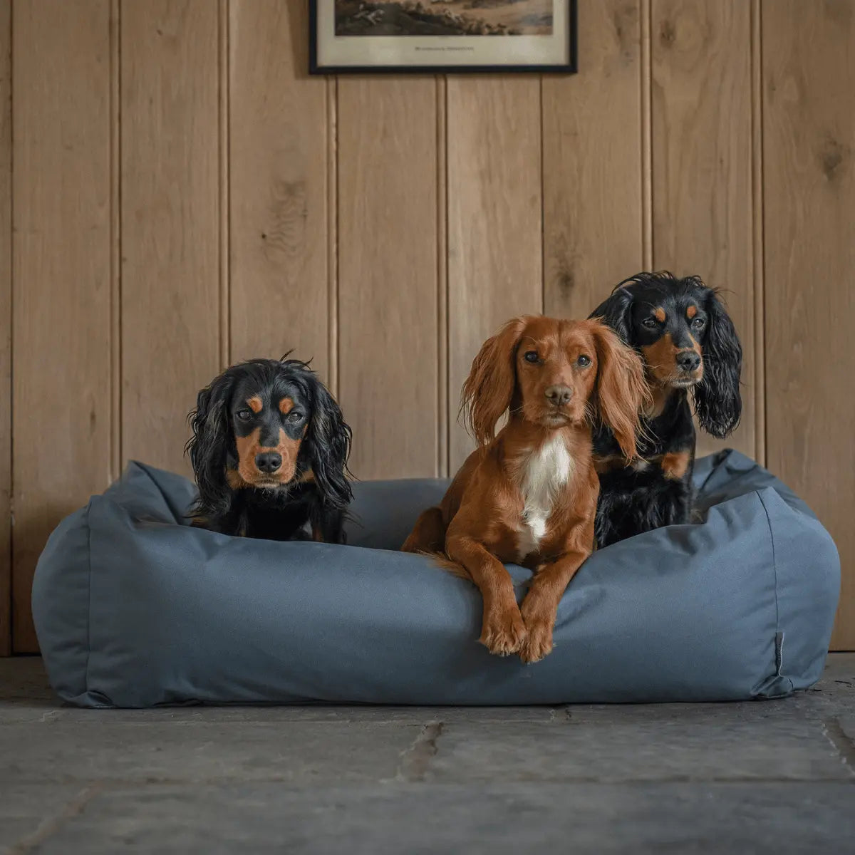 Waterproof Burnham Bolster Dog Bed - Storm - Ruff and Tumble