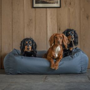 Waterproof Burnham Bolster Dog Bed - Storm - Ruff and Tumble