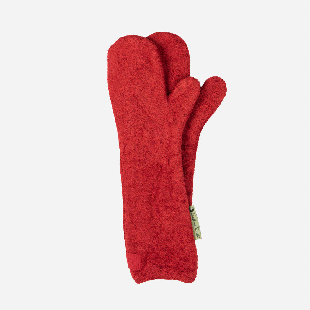 Dog Drying Mitts - Brick Red