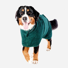 Classic Dog Drying Coat - Bottle Green - Ruff and Tumble