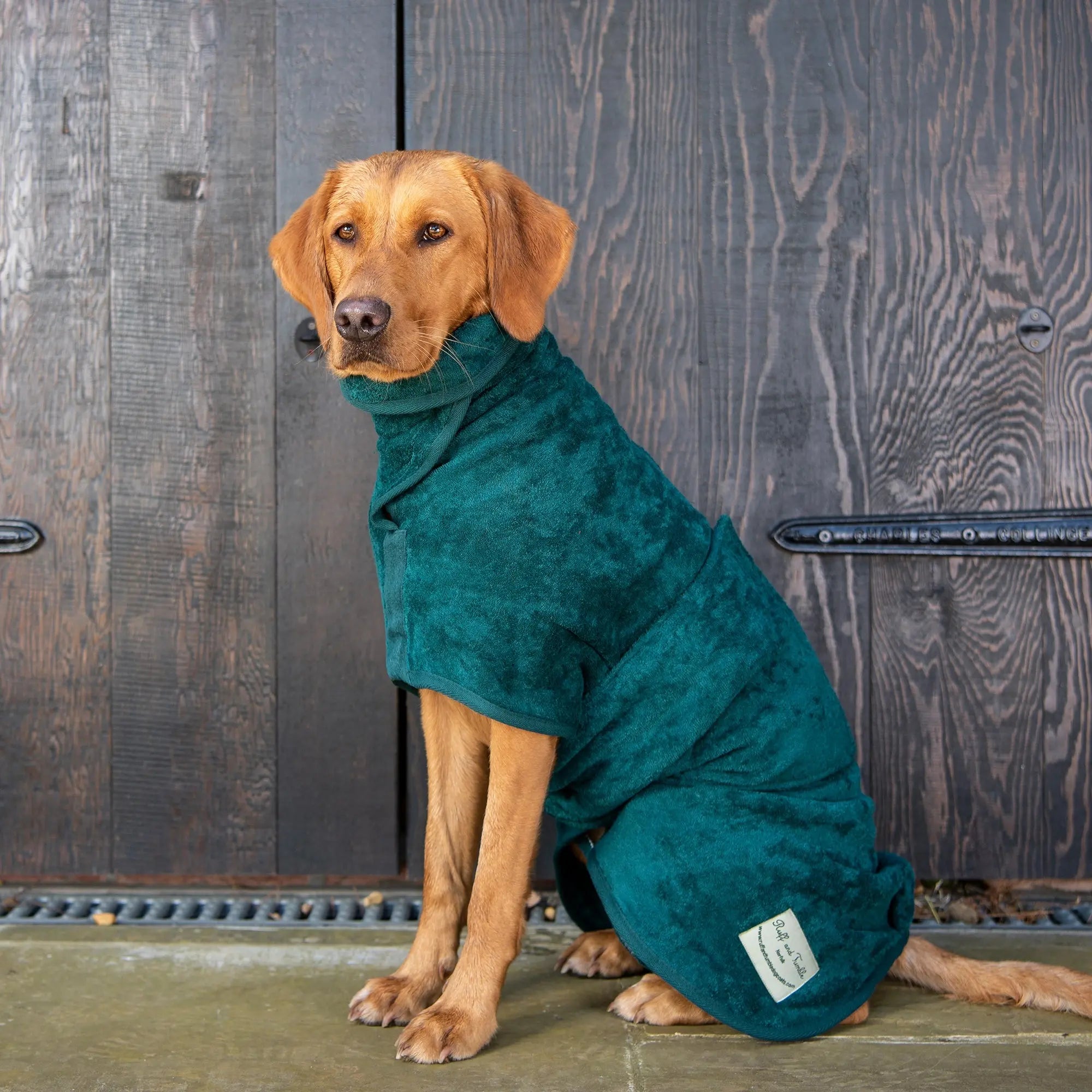 Classic Dog Drying Coat - Bottle Green - Ruff and Tumble