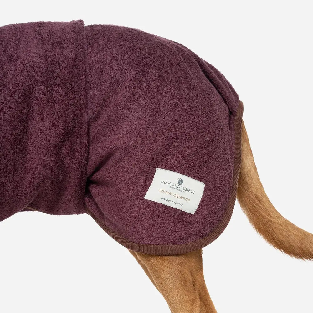 Country Dog Drying Coat - Burgundy - Ruff and Tumble